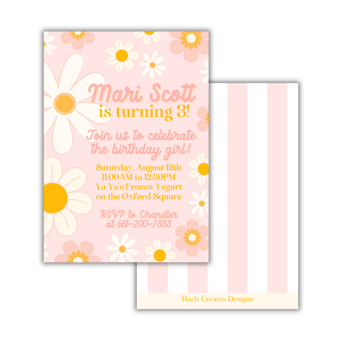 Retro Daisy Invitation