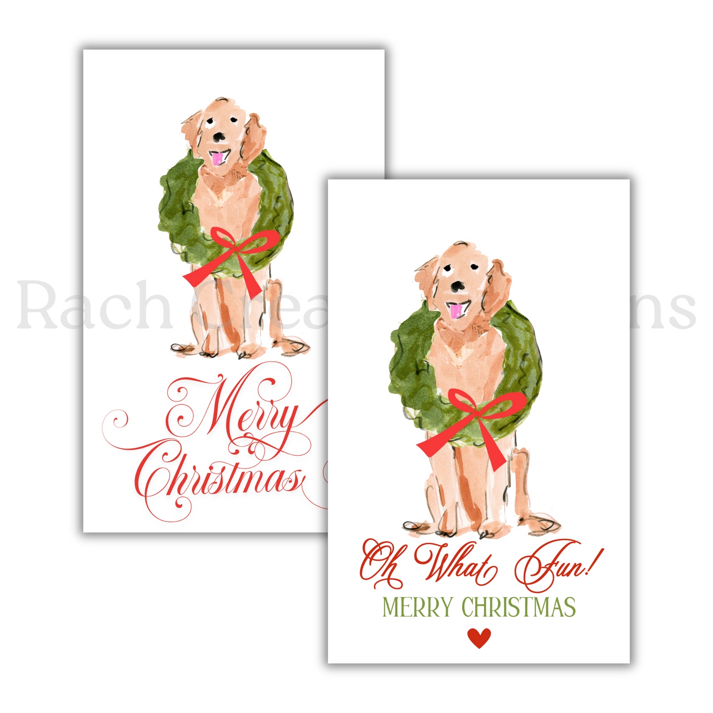 Pup Rectangle Christmas Tag