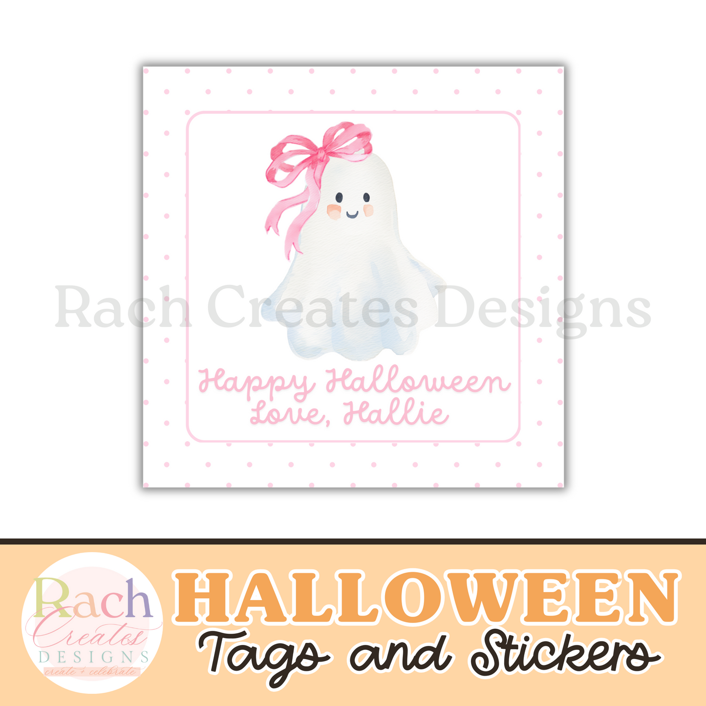 Simple Ghost Halloween Tag