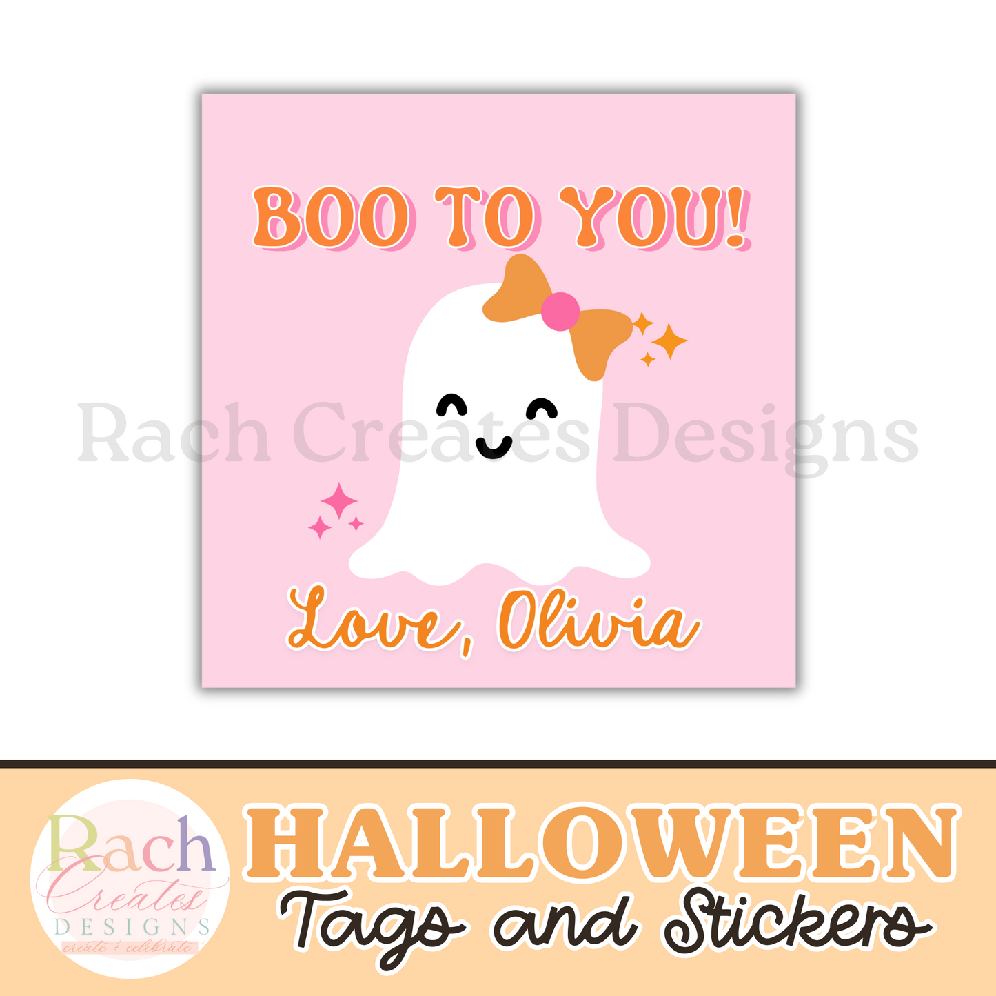 Retro Boo Halloween Tag