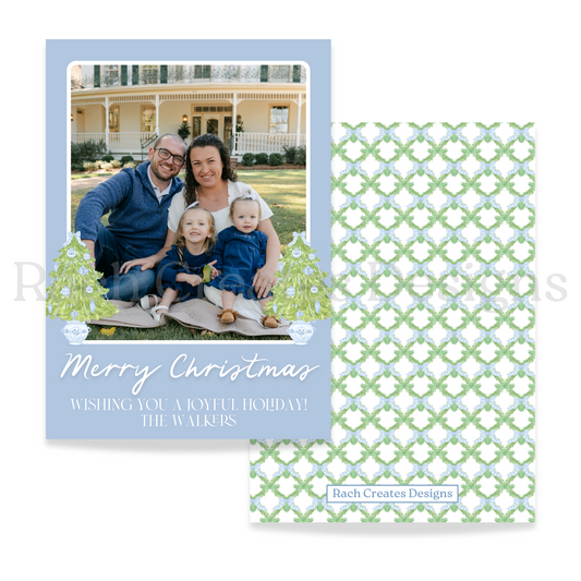 Simple Blue Christmas Card