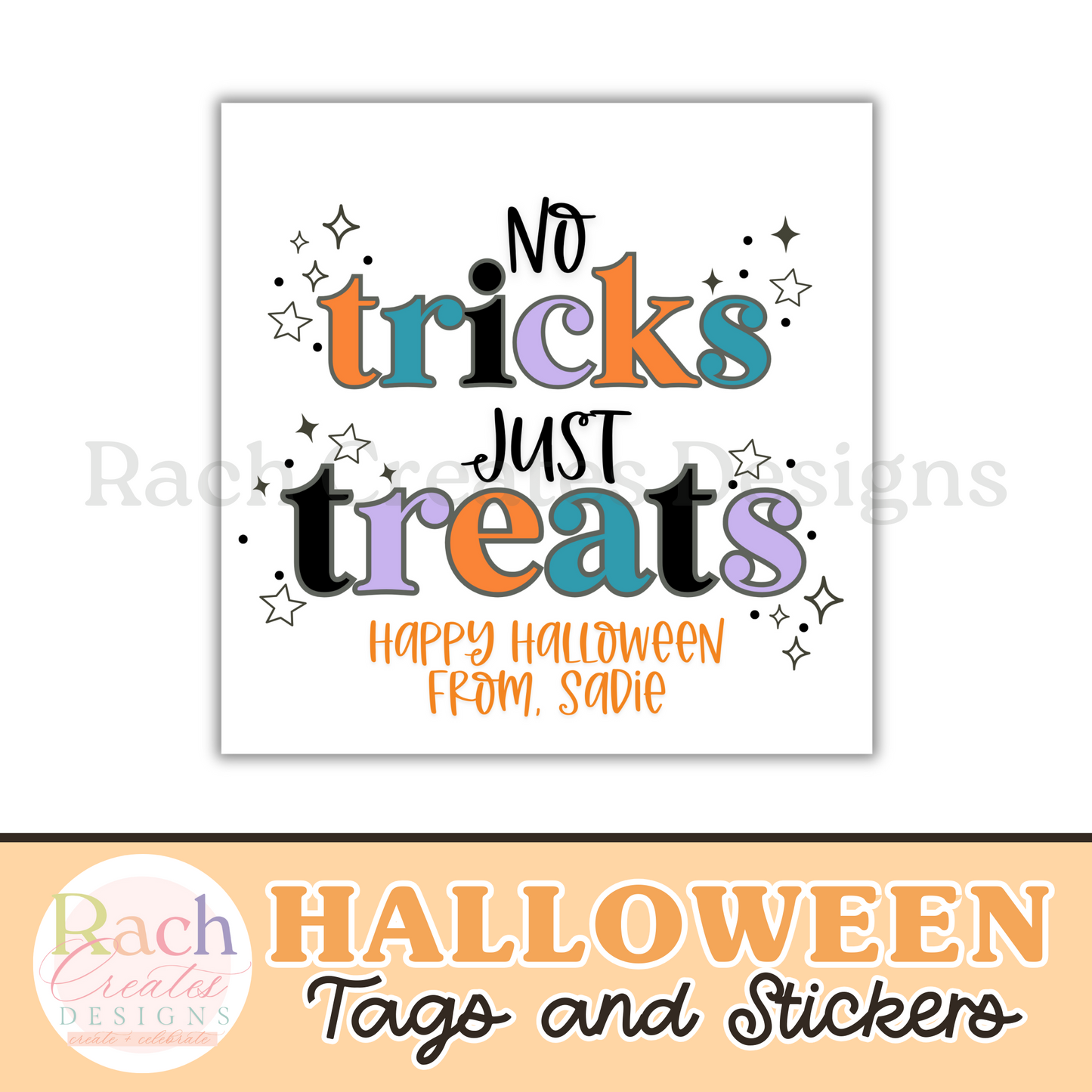 No Tricks Just Treats Halloween Tag