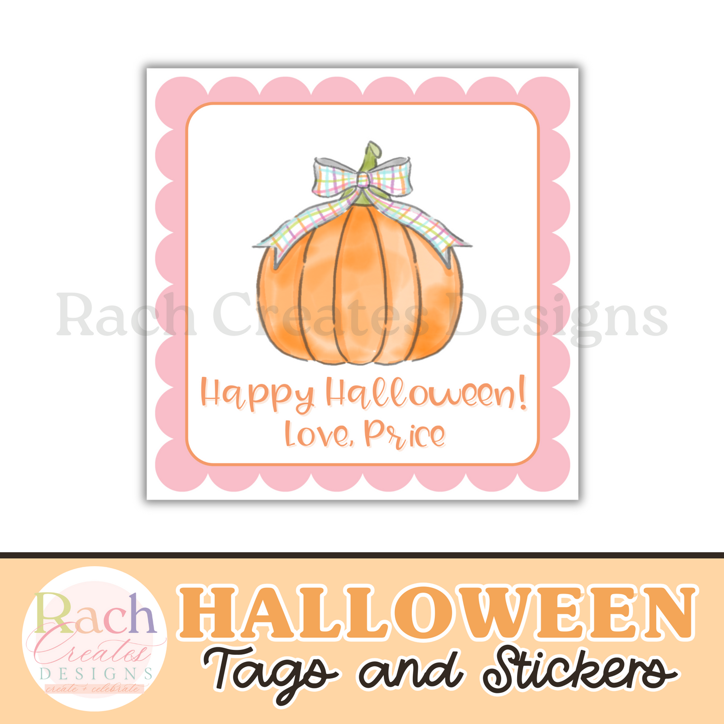 Scalloped Halloween Tag