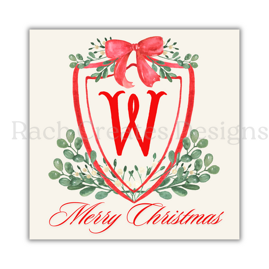 Mistletoe Crest Christmas Tag