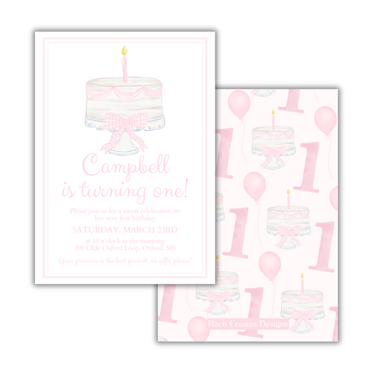 Pink Cake Invitation