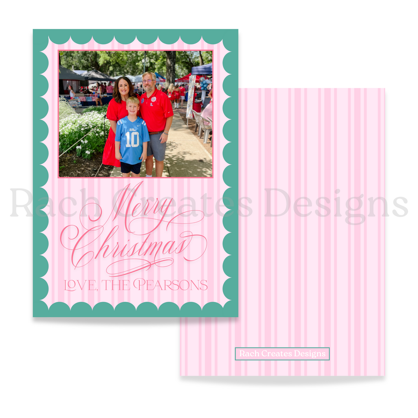 Scalloped Border Christmas Card