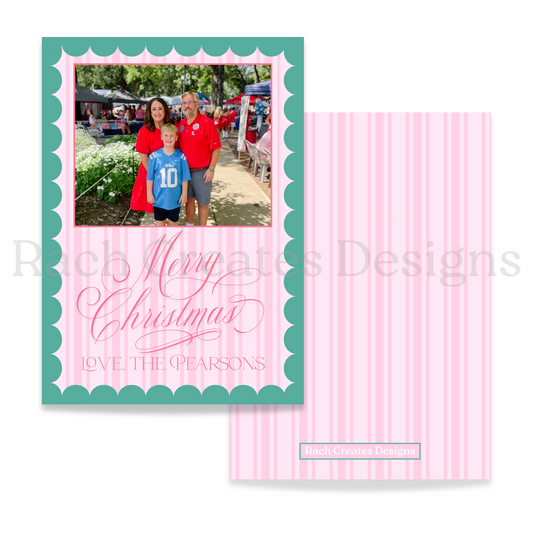 Scalloped Border Christmas Card