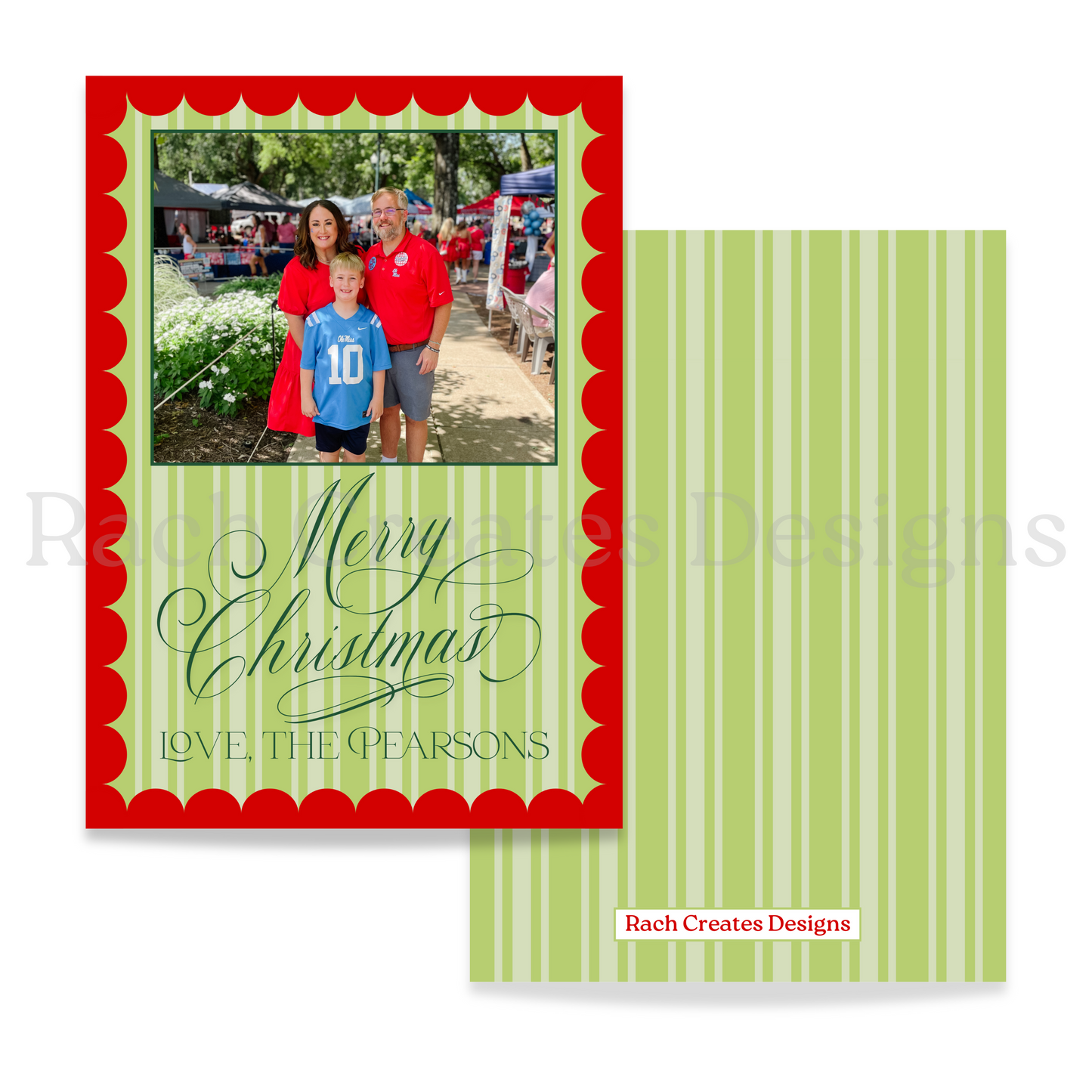 Scalloped Border Christmas Card