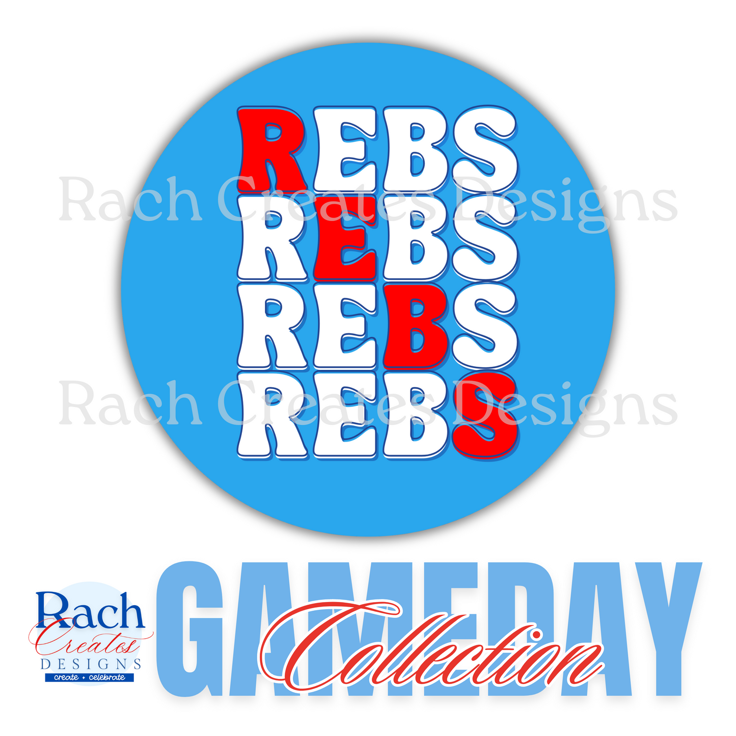 Rebs x 4 Game Day Button