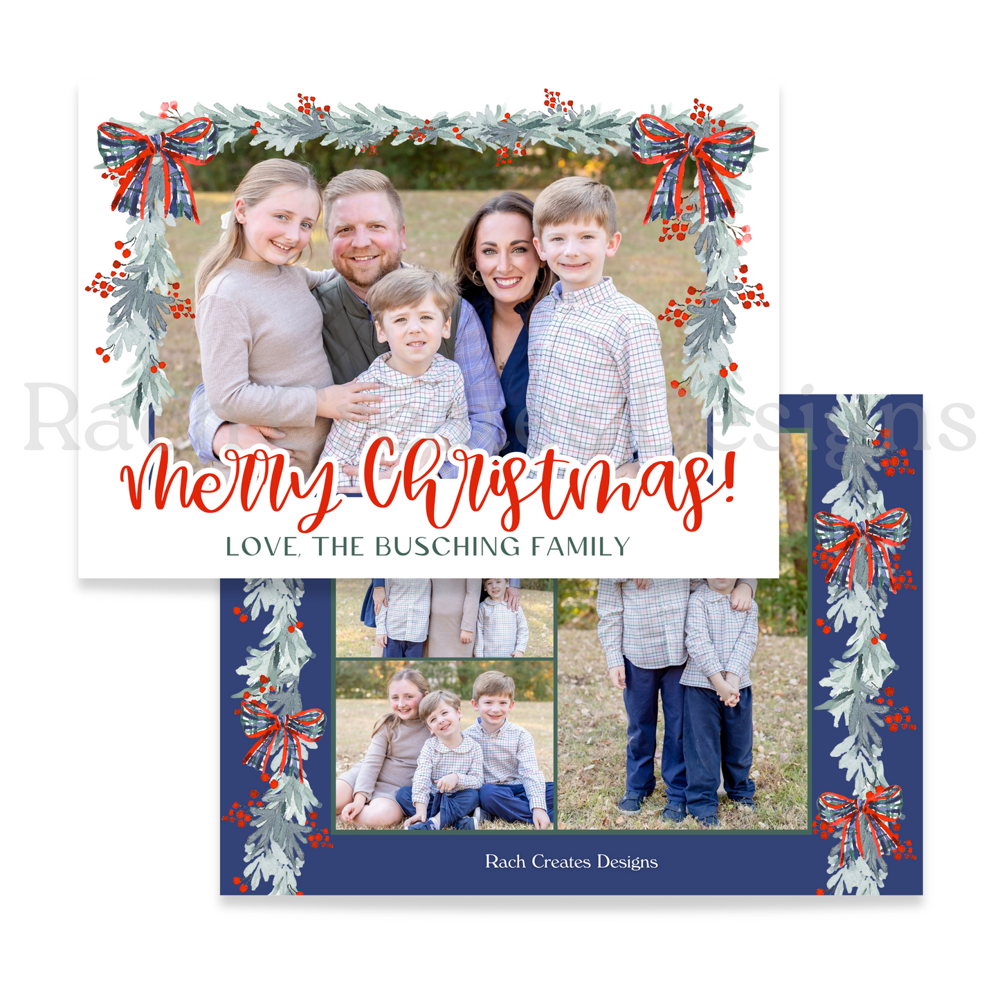 Red + Blue Christmas Card