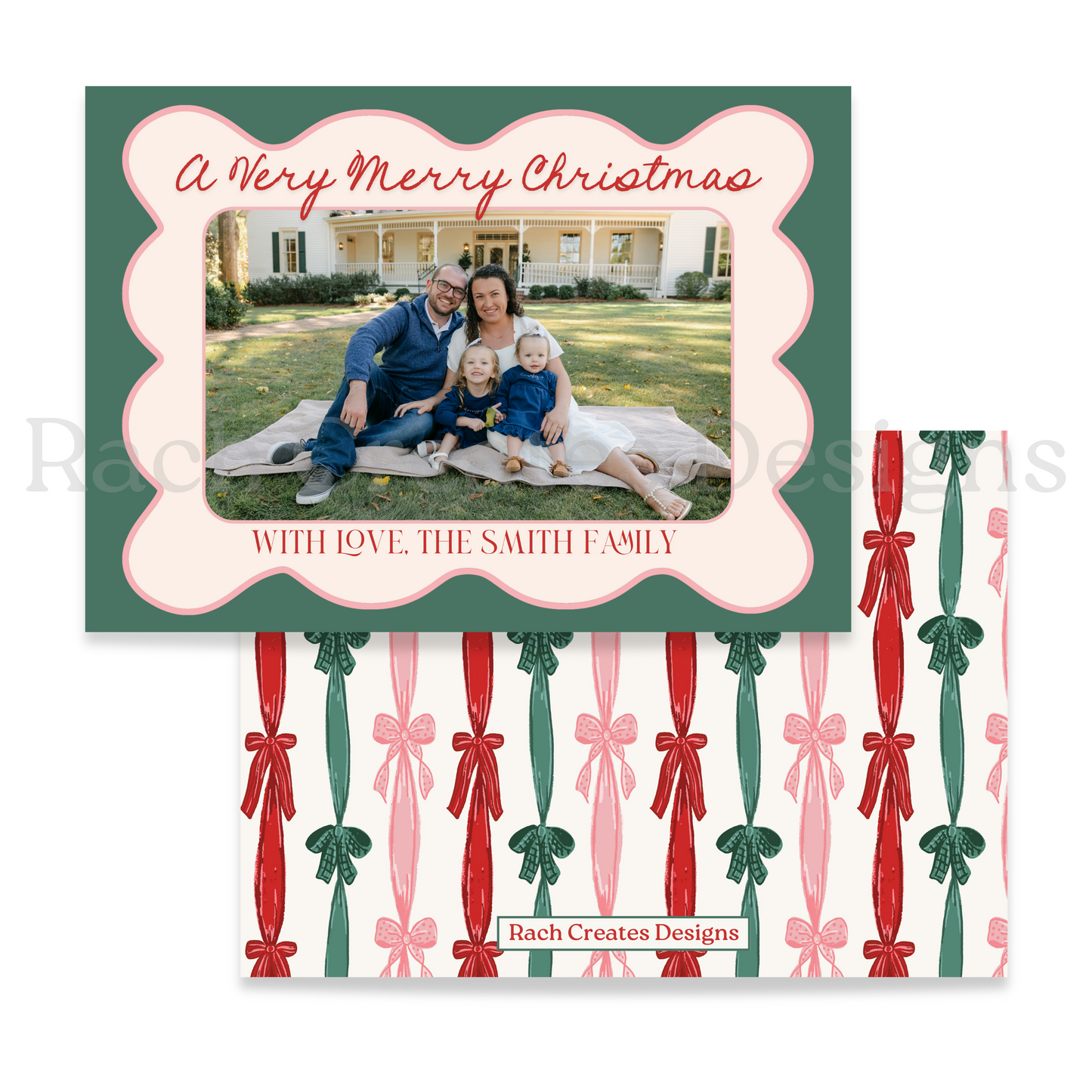 Wavy Border Christmas Card