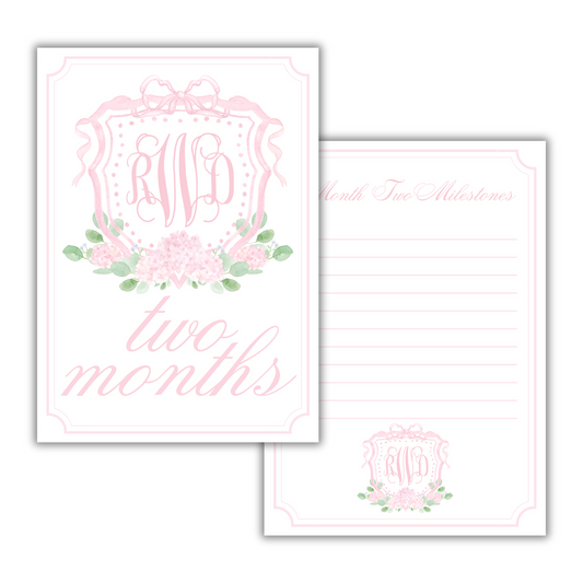 Pink Crest Milestone Cards