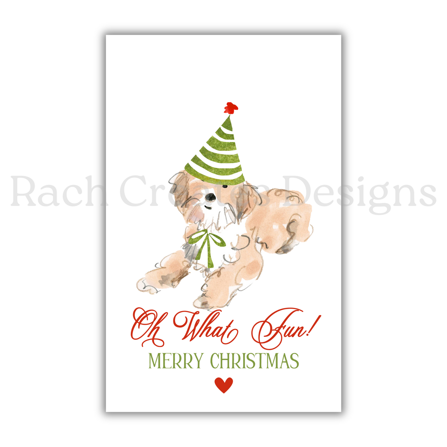 Pup Rectangle Christmas Tag