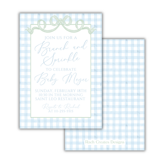 Gingham + Bow Invitation