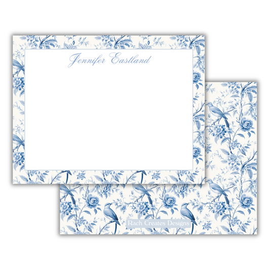 Blue + White Birds Stationery