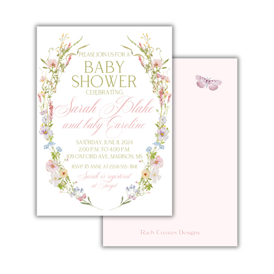 Wildflower Baby Shower Invitation