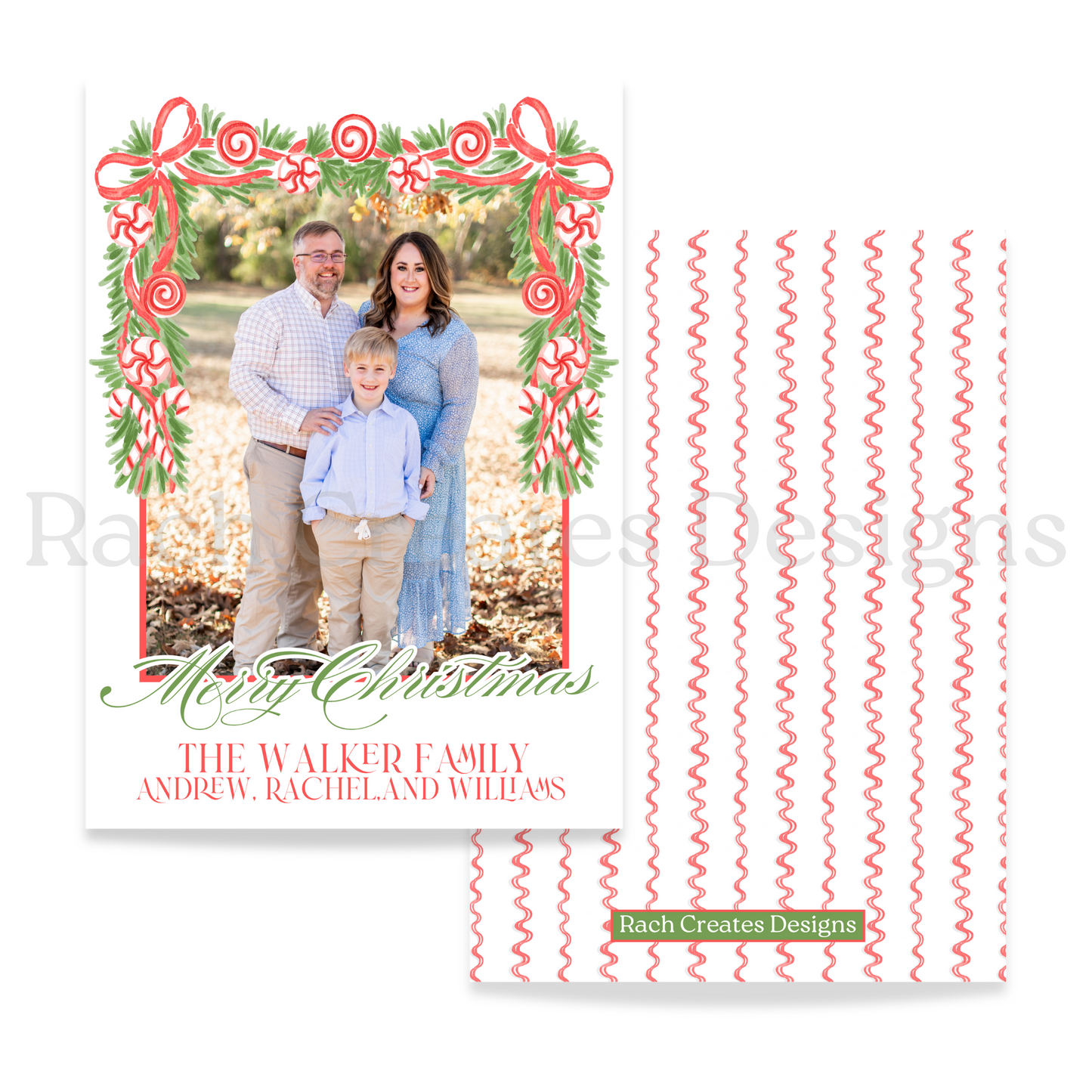 Candy Cane Christmas Card