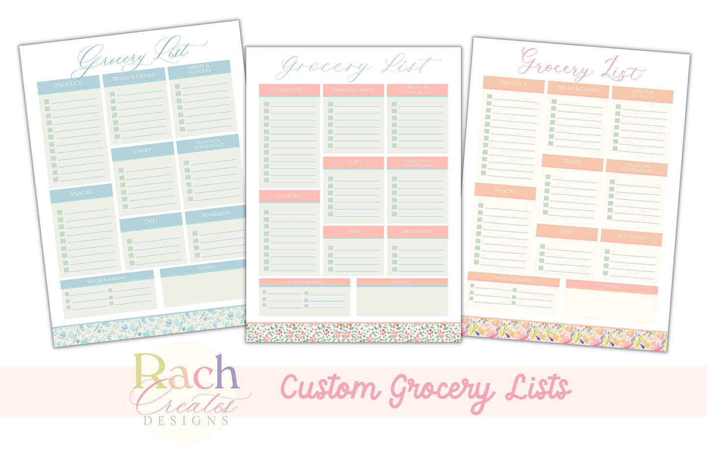 Custom Grocery List Notepad