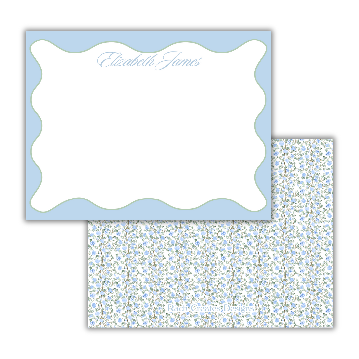 Blue Wavy Stationery